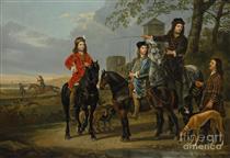 Equestrian Portrait of Cornelis and Michiel Pompe van Meerdervoort with their Tutor and Coachman - Aelbert Cuyp