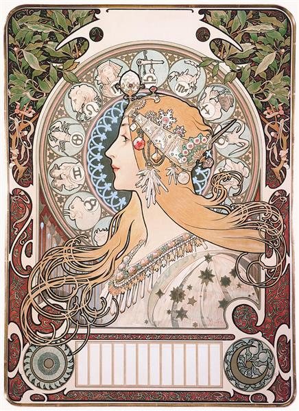 Zodiac, 1896 - Alphonse Mucha