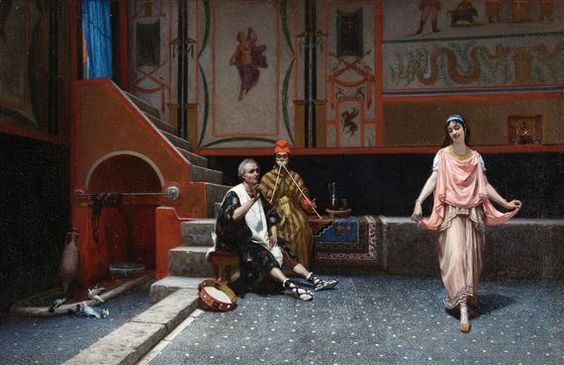 A dancing lesson in Pompeii - Anatolio Scifoni