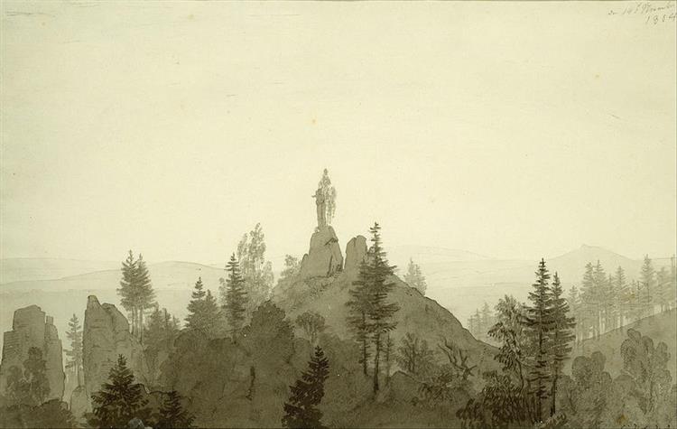 Statue of the Madonna in the Mountains - Caspar David Friedrich