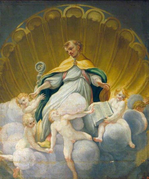 Saint Hilary Surrounded by Angels (copy of the fresco in the cupola of Parma Cathedral) - 科雷吉歐