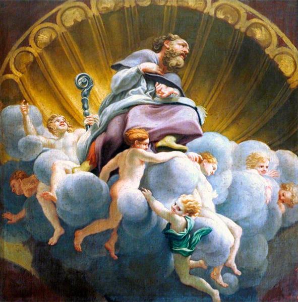 Saint Bernard Surrounded by Angels (copy of the fresco in the cupola of Parma Cathedral) - Антоніо да Корреджо