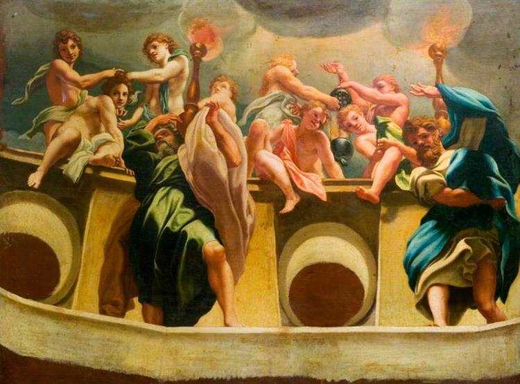 Apostles and Angels at the Assumption - Антоніо да Корреджо