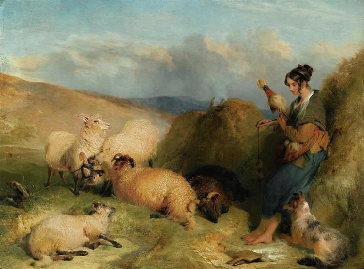 Lassie Herding Sheep - Едвін Генрі Ландсір