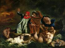 Die Dantebarke - Eugène Delacroix