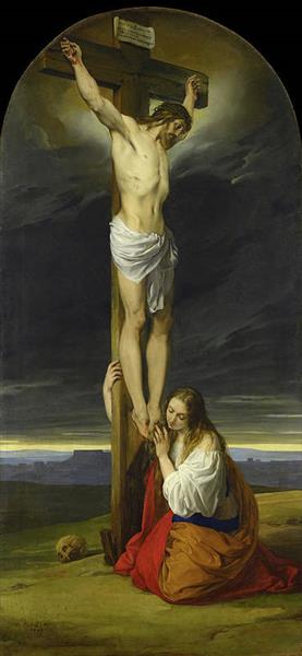 Crucifixion with Mary Magdalene Kneeling and Weeping, c.1832 - Франческо Хайес