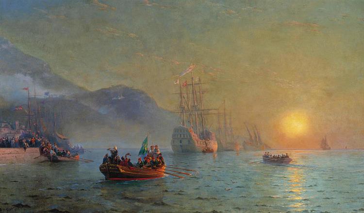 Columbus sailing from Palos, 1892 - Iwan Konstantinowitsch Aiwasowski