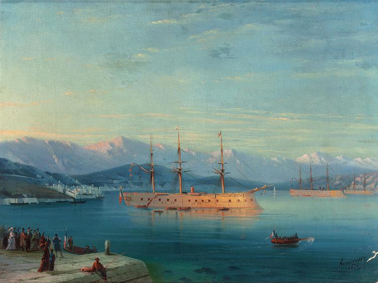 French Ships Departing the Black Sea - Иван Айвазовский