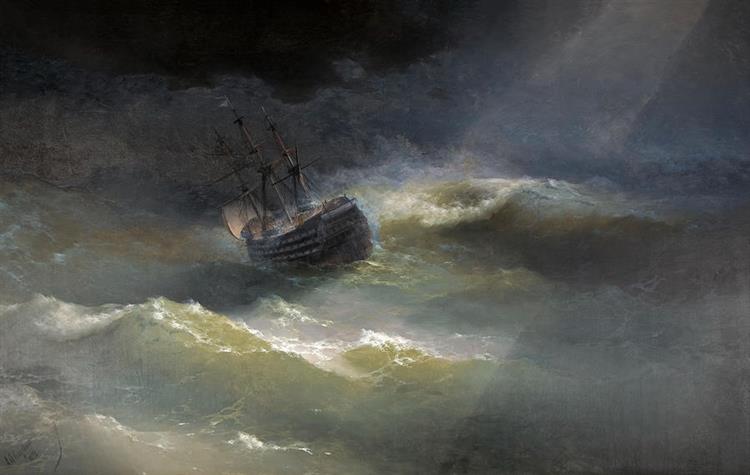 Корабель Марія під час шторму Августа Стіліануайван - Іван Айвазовський