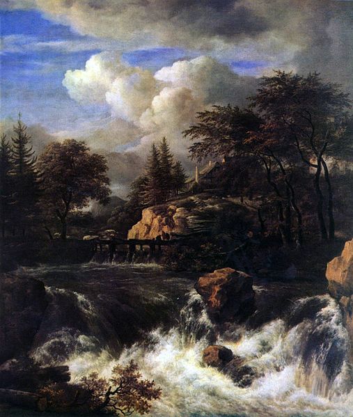 A waterfall in rocky landscape - Jacob van Ruisdael