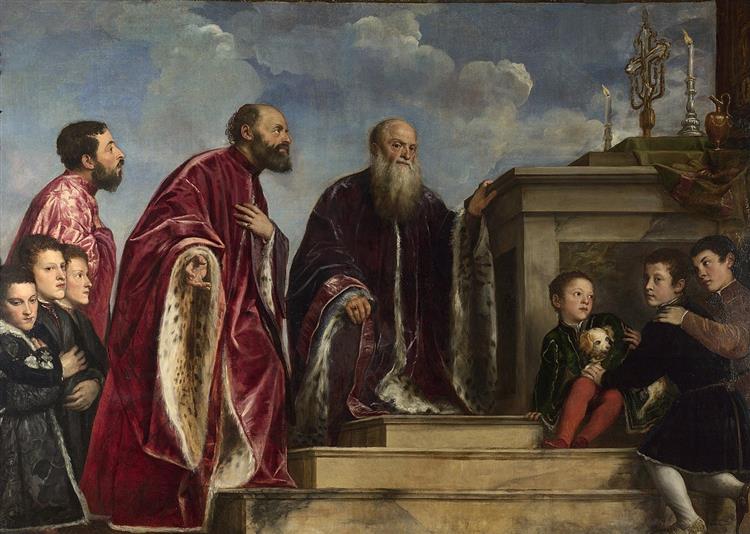 The Vendramin Family Venerating a Relic of the True Cross, 1540 - 1545 - Tiziano