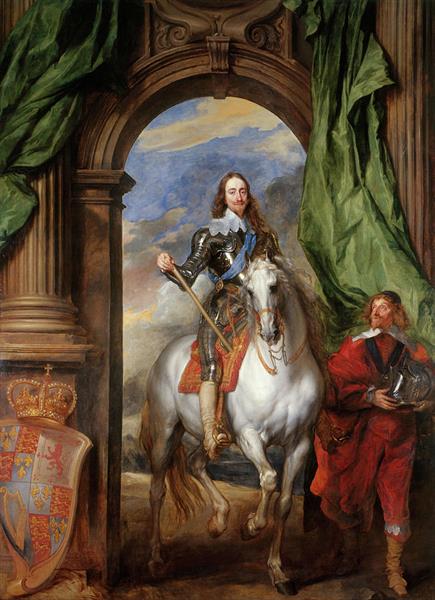Equestrian Portrait of Charles I, King of England with Seignior de St Antoine, 1633 - 范戴克