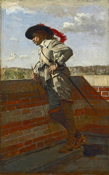 On a Terrace, 1867 - Жан-Луи-Эрнест Месонье