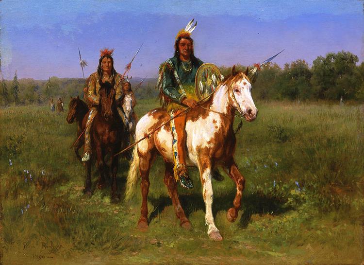 Mounted Indians Carrying Spears - Rosa Bonheur