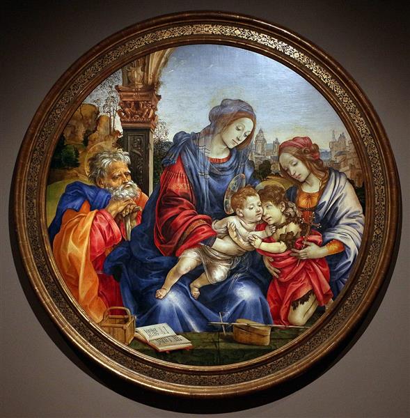 The Holy Family with Saint John the Baptist and Saint Margaret, 1490 - Filippino Lippi