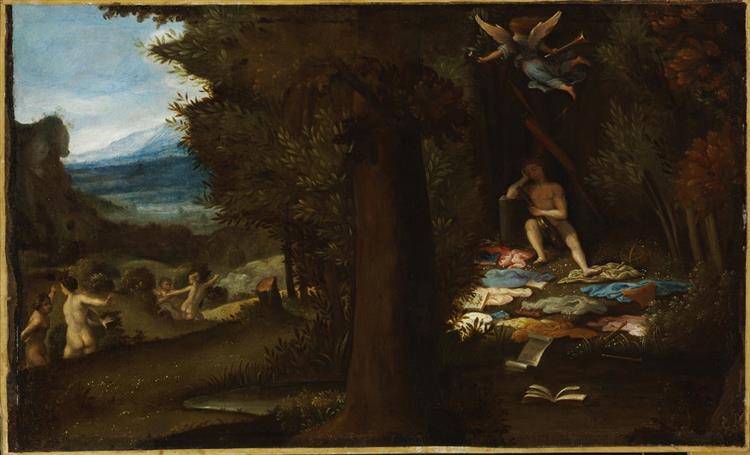 Sleeping Apollo, Muses and Fama, c.1545 - c.1549 - 羅倫佐·洛托