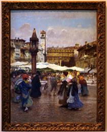 Piazza delle Erbe (Market's square) in Verona - Angelo Dall'Oca Bianca