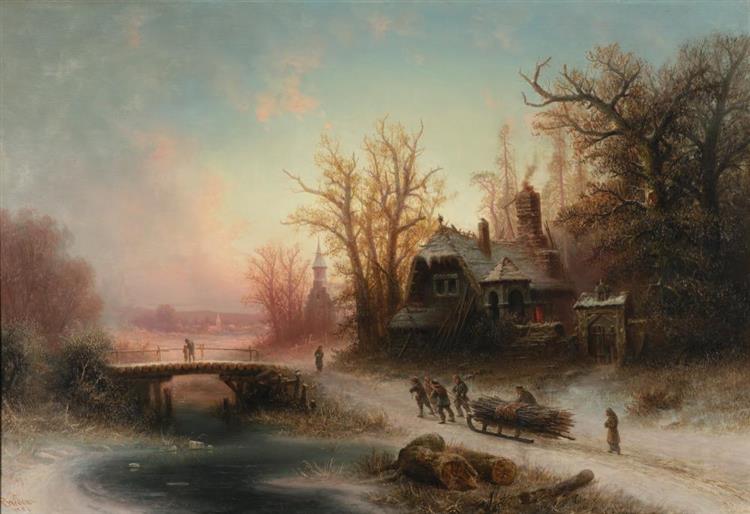 Romantische Winterlandschaft - Albert Bredow
