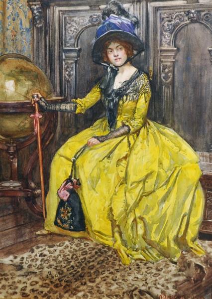 An Elegant Lady Seated in an Interior - Arthur David McCormick