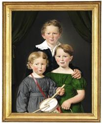 Hans and Bolette Puggaard's Three Children - Christian Albrecht Jensen