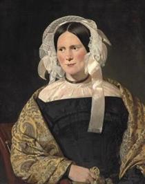 Portrait of Oline Cecilie Bruun née Plum - Christian Albrecht Jensen