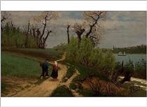 Spring View from Riverbank of the Rhine - Fanny Churberg