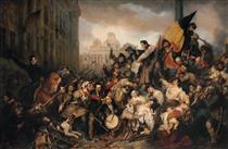Episode of the September Days 1830 (on the Grand Place of Brussels) - Густав Вапперс