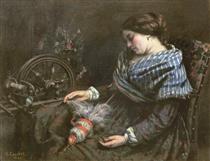 Schlafende Spinnerin - Gustave Courbet