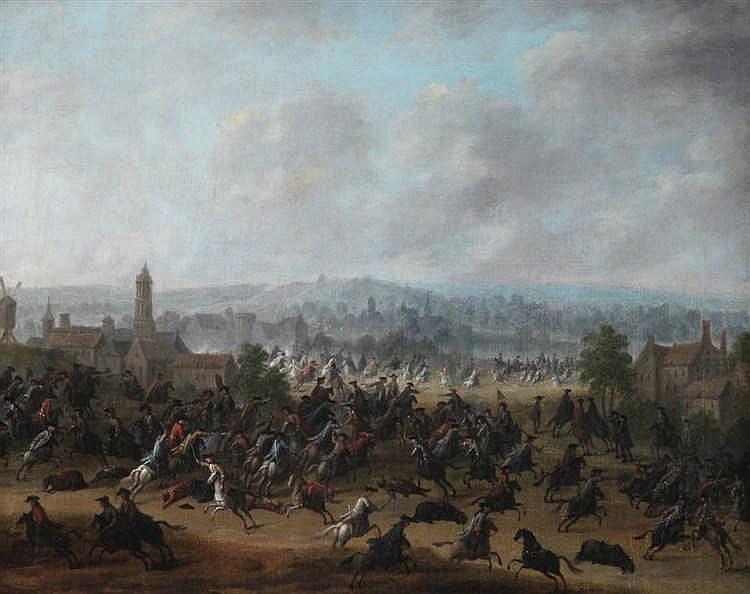 Cavalry battle near the village - Karel Breydel
