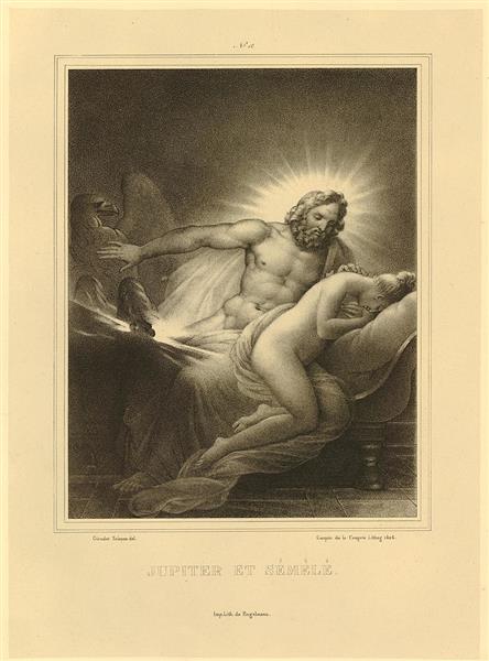 Jupiter appearing at Semele's side while the young woman is sleeping - Marie-Philippe Coupin de la Couperie