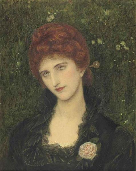 Portrait of a lady, possibly the artist's sister, Christina Spartali - Marie Spartali Stillman