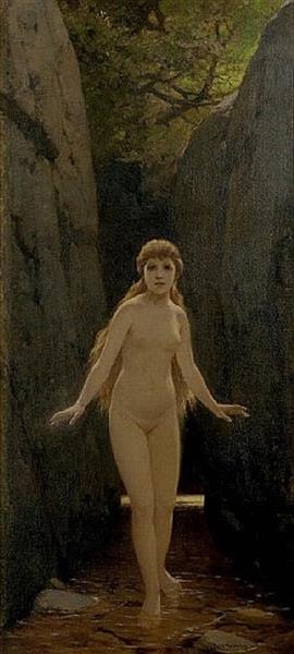 Nymph in a forest - Paul Thumann