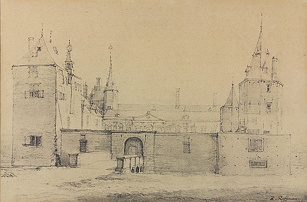 View of a Castle Entrance - Roelant Roghman