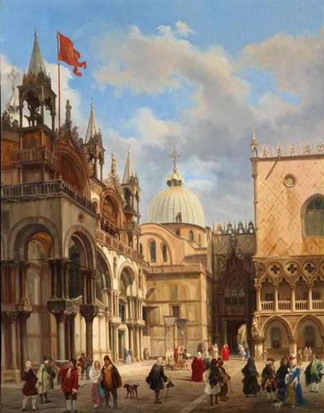 Venice, A View of the Basilica of Saint Mark with the Doge’s Palace and Porta della Carta - Federico Moja