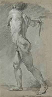 A standing male nude, seen in profile, turned to the right - Francois-Bernard Lepicie