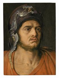 Head of a man in a helmet (Mars?) - Frans Floris de Vriendt