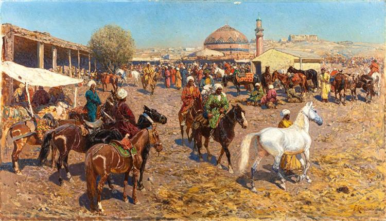 Oriental Horse Market - Franz Roubaud