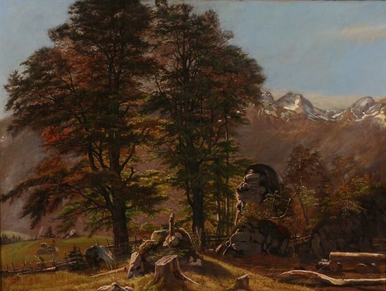 View of the Black Forest or Tyrolean Landscape - Frederik Sodring