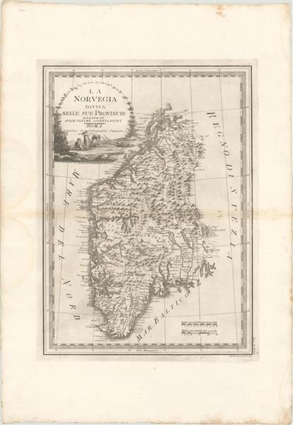 La Norvegia Divisa nelle sue Provincie Delineat Sulle Ultime Osservazioni - Giovanni Maria Cassini