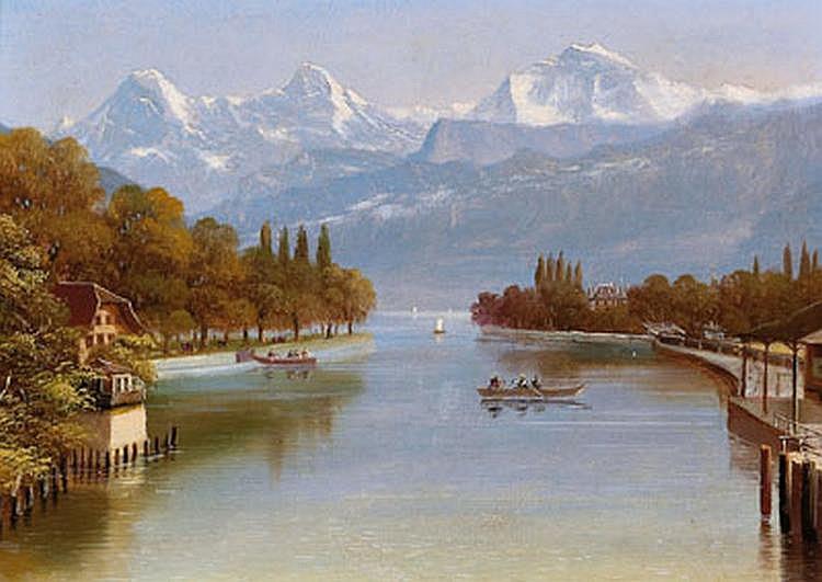 Lake Thun with the Eiger, Mnch and Jungfrau Beyond - Hubert Sattler