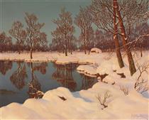 Winter sunset - Ivan Fedorovich Choultse