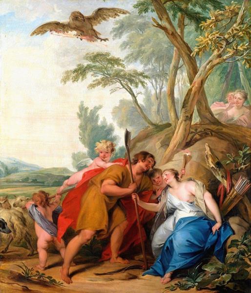 Jupiter, Disguised As a Shepherd, Seducing Mnemosyne, The Goddess of Memory - Jacob de Wit