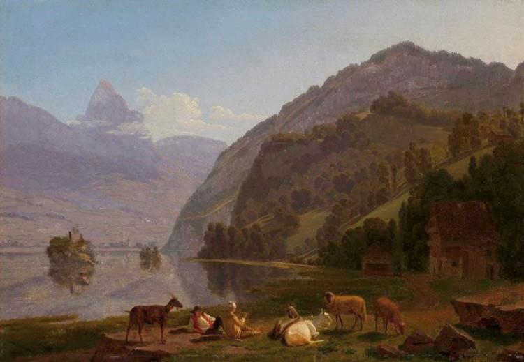 AM LAUERZERSEE AT LAKE LAUERZ - Johann Jakob Biedermann