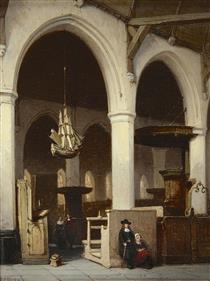 Interior of the Armenkerk in Hoorn - Johannes Bosboom