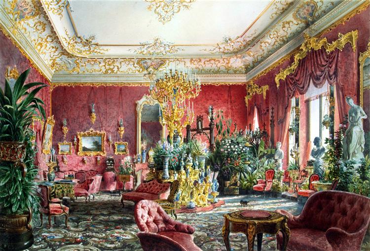 Large Drawing-room in the Mikhailovsky Palace, St. Petersburg - Luigi Premazzi