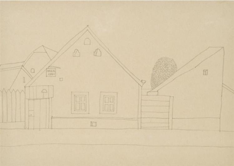Vajda Lajos Fiala House 1937 210x300mm Pencil on Paper, 1937 - Лайош Вайда