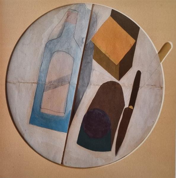 Vajda Lajos Still Life on Table , 1934, Tempera and Pencil on Paper, 70x70cm, 1934 - Лайош Вайда