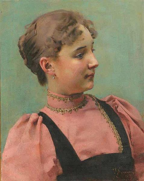 A Portrait of a Young Lady - Vojtech Hynais