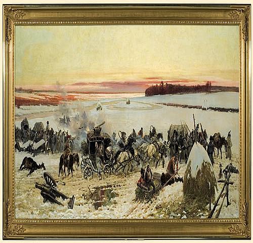 Napoleon forces crossing Berezina - Wojciech Kossak