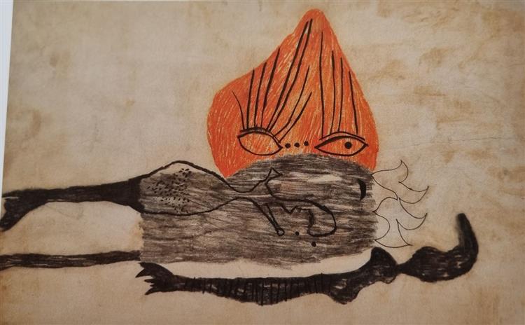 Vajda Lajos Flame Eye, 1938, Pastel on Paper, 63.2x92,2cm, 1938 - Vajda Lajos
